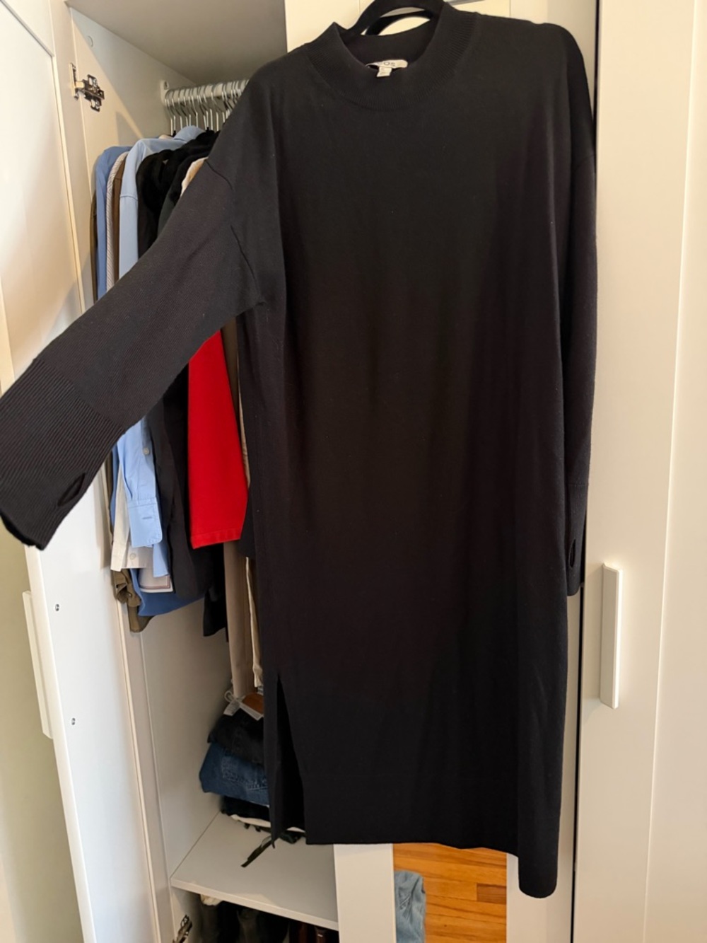 COS Black Long Knit Sweater Dress